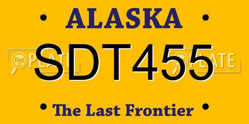 SDT455 Alaska License Plate
