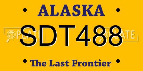 SDT488 Alaska License Plate