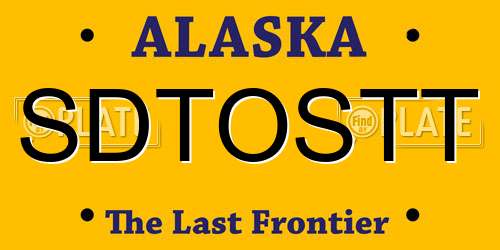 SDTOSTT Alaska License Plate