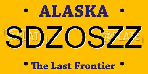 SDZOSZZ Alaska License Plate