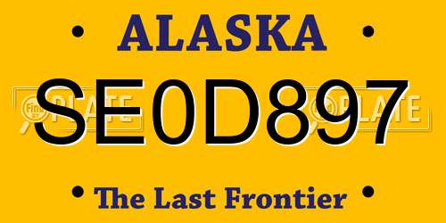 SE0D897 Alaska License Plate