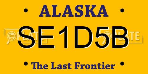 SE1D5B Alaska License Plate