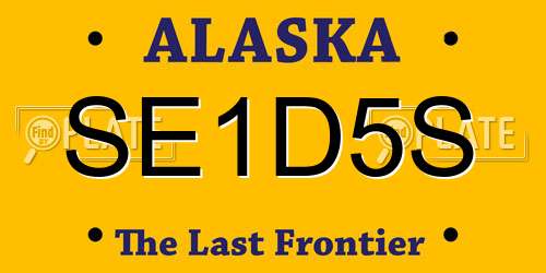 SE1D5S Alaska License Plate