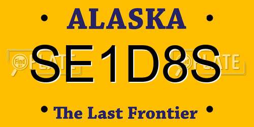 SE1D8S Alaska License Plate