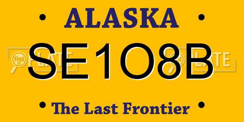 SE1O8B Alaska License Plate