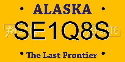 SE1Q8S Alaska License Plate