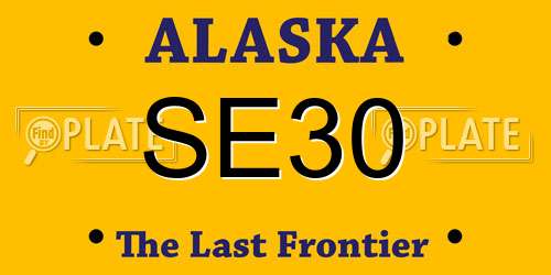 SE30 Alaska License Plate