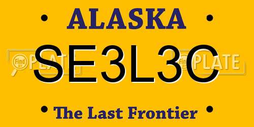SE3L3C Alaska License Plate