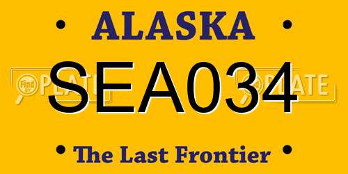 SEA034 Alaska License Plate