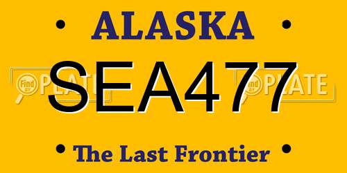 SEA477 Alaska License Plate