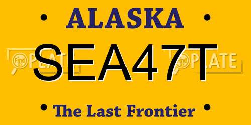 SEA47T Alaska License Plate