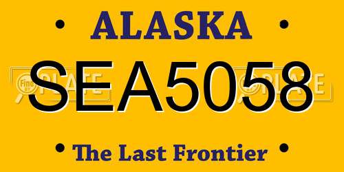 SEA5058 Alaska License Plate