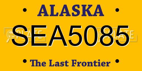 SEA5085 Alaska License Plate