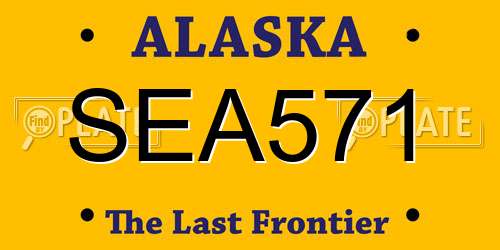 SEA571 Alaska License Plate