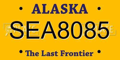SEA8085 Alaska License Plate