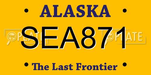 SEA871 Alaska License Plate