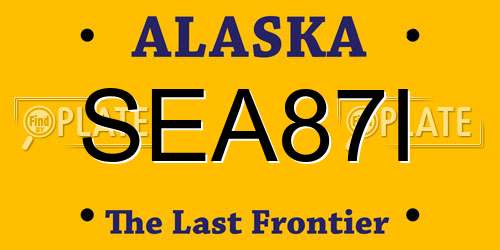 SEA87I Alaska License Plate