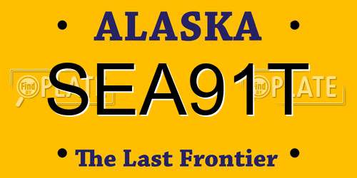 SEA91T Alaska License Plate