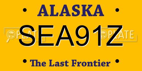 SEA91Z Alaska License Plate