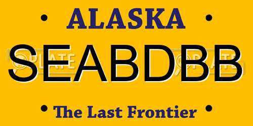 SEABDBB Alaska License Plate