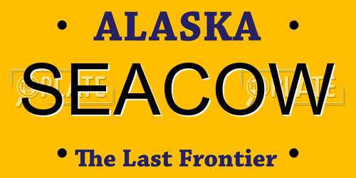 SEACOW Alaska License Plate