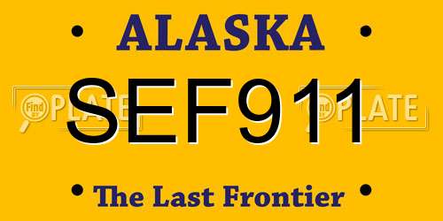 SEF911 Alaska License Plate