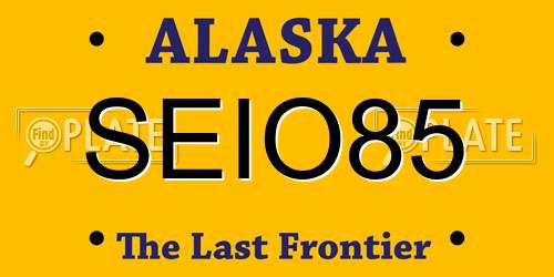 SEIO85 Alaska License Plate