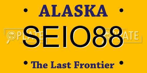 SEIO88 Alaska License Plate