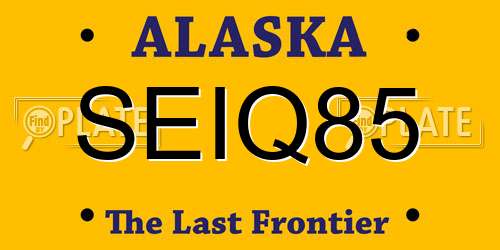 SEIQ85 Alaska License Plate