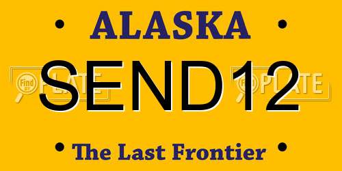 SEND12 Alaska License Plate