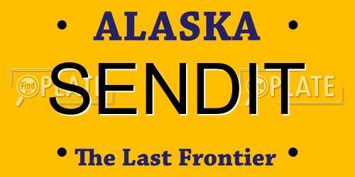 SENDIT Alaska License Plate
