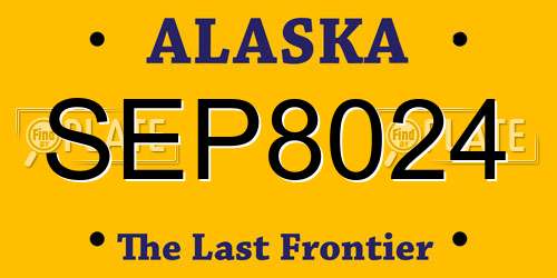 SEP8024 Alaska License Plate