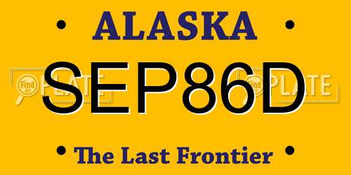 SEP86D Alaska License Plate