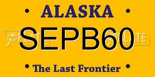 SEPB60 Alaska License Plate