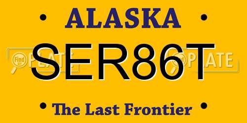 SER86T Alaska License Plate