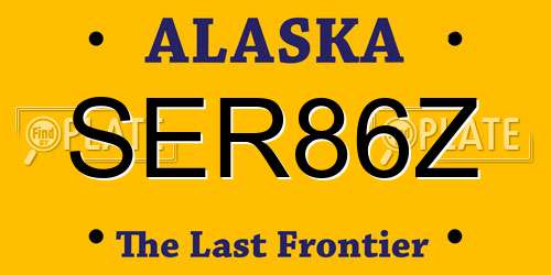 SER86Z Alaska License Plate