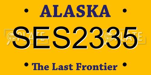 SES2335 Alaska License Plate