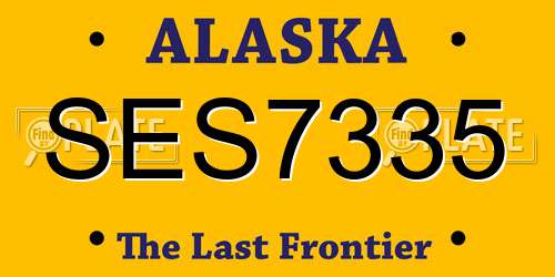 SES7335 Alaska License Plate