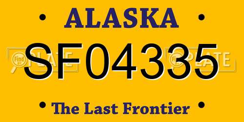 SF04335 Alaska License Plate