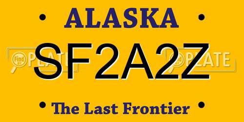 SF2A2Z Alaska License Plate