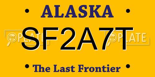 SF2A7T Alaska License Plate