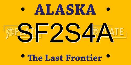 SF2S4A Alaska License Plate