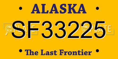 SF33225 Alaska License Plate