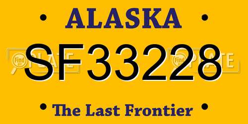 SF33228 Alaska License Plate