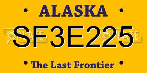SF3E225 Alaska License Plate