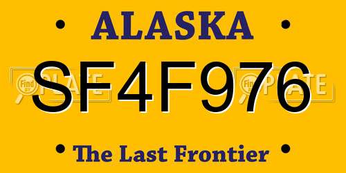 SF4F976 Alaska License Plate