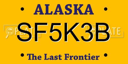 SF5K3B Alaska License Plate