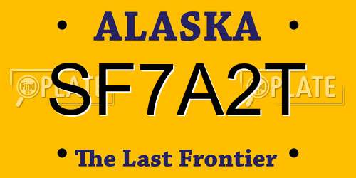 SF7A2T Alaska License Plate
