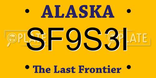 SF9S3I Alaska License Plate