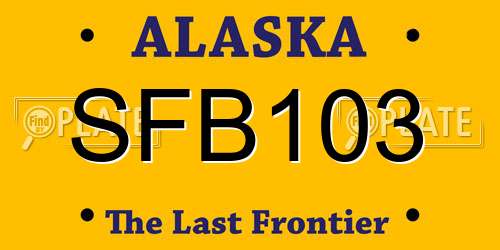 SFB103 Alaska License Plate